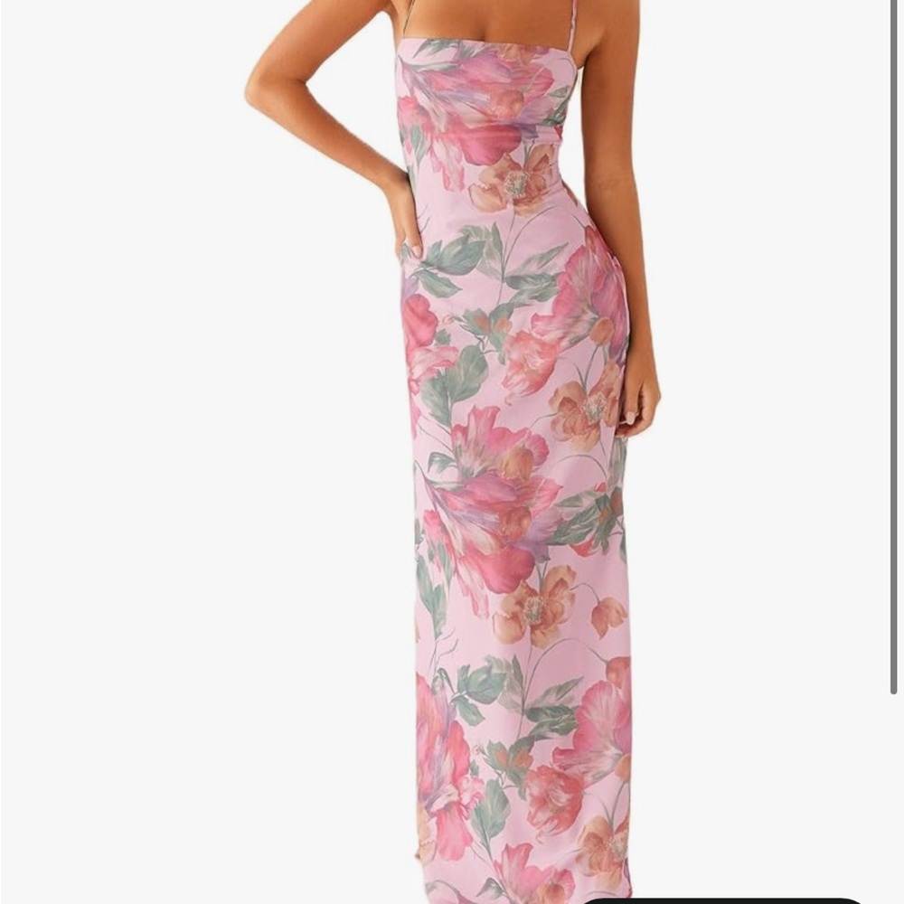 NWOT Floral Pink Maxi Dress